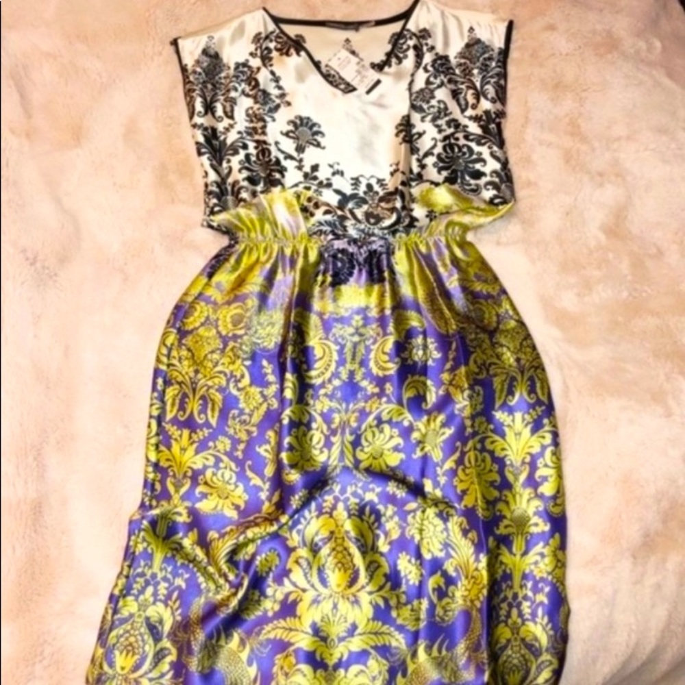 NWT NATORI SILK DRESS GOWN JOSIE NATORI xs new